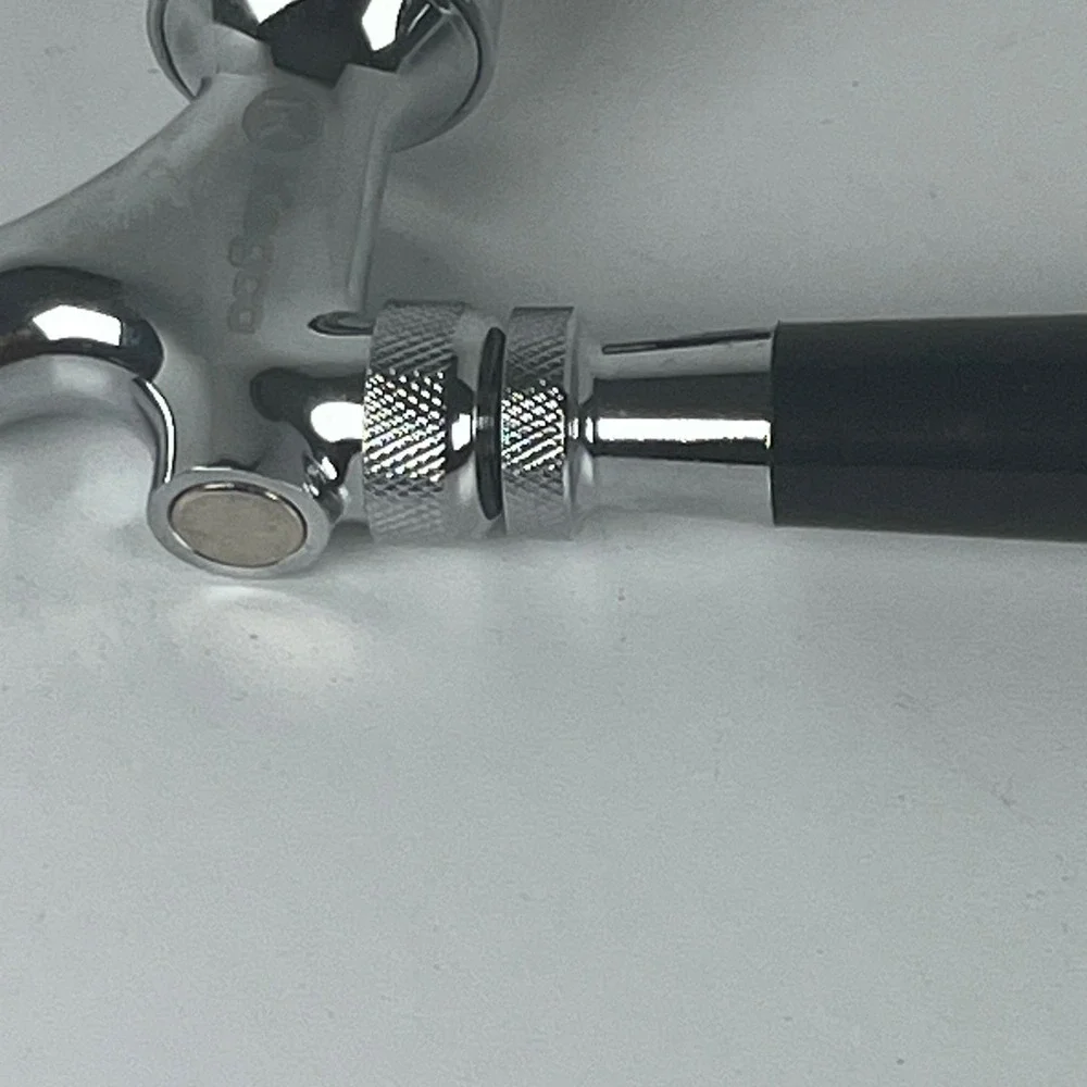 Kegco Chrome Draft Beer Faucet with Shank‎ and Black Tap Handle Assembly